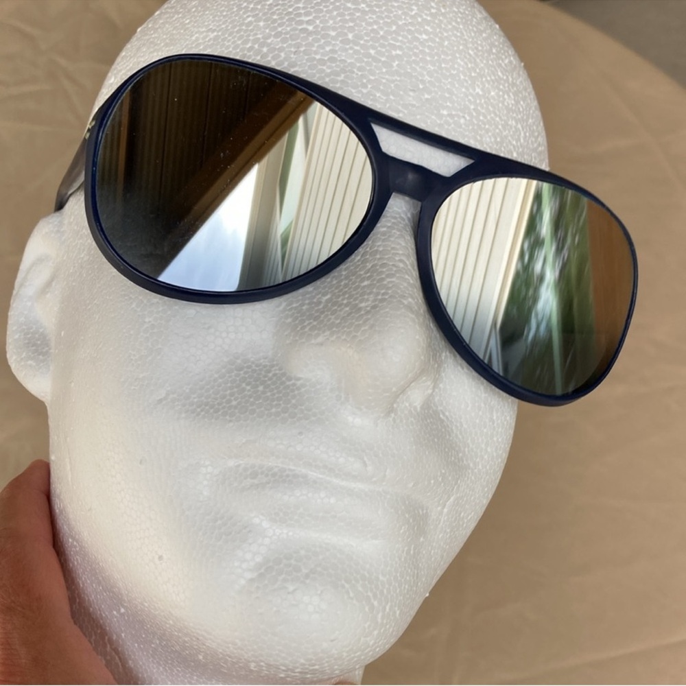 I-ski matte snowbird Blue Aviator Sunglasses mirrored